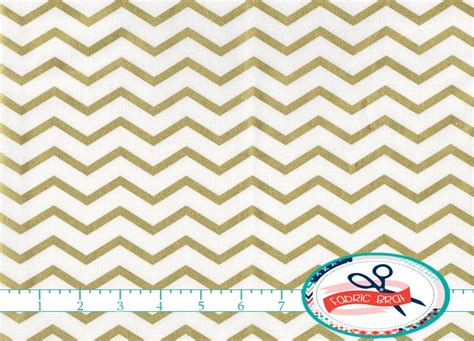 Metallic Gold Chevron Fabric 